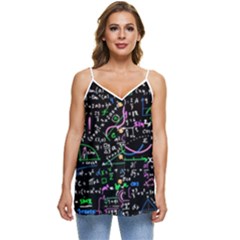 Math-linear-mathematics-education-circle-background Casual Spaghetti Strap Chiffon Top by Simbadda