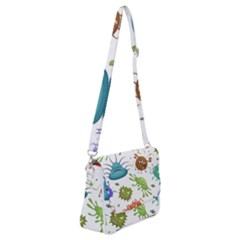 Dangerous-streptococcus-lactobacillus-staphylococcus-others-microbes-cartoon-style-vector-seamless-p Shoulder Bag With Back Zipper by Simbadda