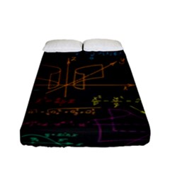 Mathematical-colorful-formulas-drawn-by-hand-black-chalkboard Fitted Sheet (full/ Double Size) by Simbadda