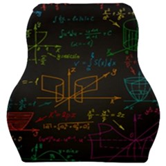 Mathematical-colorful-formulas-drawn-by-hand-black-chalkboard Car Seat Velour Cushion  by Simbadda