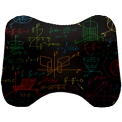 Mathematical-colorful-formulas-drawn-by-hand-black-chalkboard Head Support Cushion by Simbadda