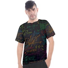 Mathematical-colorful-formulas-drawn-by-hand-black-chalkboard Men s Sport Top by Simbadda