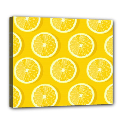 Lemon-fruits-slice-seamless-pattern Deluxe Canvas 24  X 20  (stretched) by Simbadda