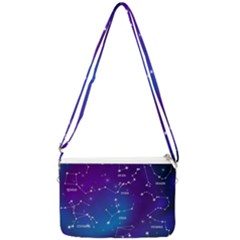 Realistic-night-sky-poster-with-constellations Double Gusset Crossbody Bag by Simbadda