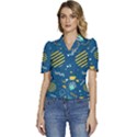 Flat-design-geometric-shapes-background Puffed Short Sleeve Button Up Jacket View1