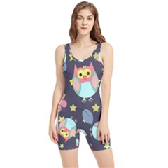 Owl-stars-pattern-background Women s Wrestling Singlet by Simbadda