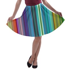 Color Stripes A-line Skater Skirt by Proyonanggan
