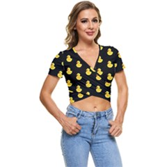 Rubber Duck Short Sleeve Foldover Tee by Valentinaart