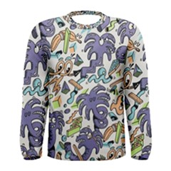 Purple Orange Green Blue Cartoon Men s Long Sleeve Tee by Bangk1t