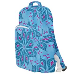 Flower Template Mandala Nature Blue Sketch Drawing Double Compartment Backpack by Bangk1t