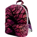 Trees Silhouette Sky Clouds Sunset Zip Up Backpack View1