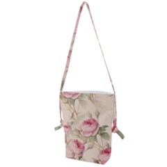 Roses Plants Vintage Retro Flowers Pattern Folding Shoulder Bag by Bangk1t