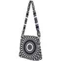 Circular Concentric Radial Symmetry Abstract Zipper Messenger Bag View2