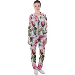 Flower Rose Pink Casual Jacket And Pants Set by Ravend