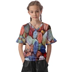 Stones Kids  V-neck Horn Sleeve Blouse by artworkshop