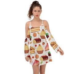Dessert And Cake For Food Pattern Boho Dress by Grandong