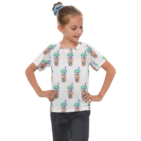 Cute Boba Kids  Mesh Piece Tee by artworkshop
