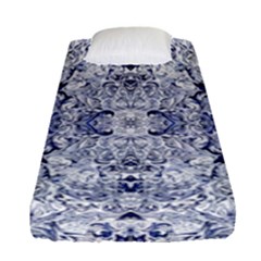 Blue Biro Arabesque Fitted Sheet (single Size) by kaleidomarblingart