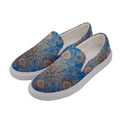 Flower Mandala Pattern Women s Canvas Slip Ons by Grandong