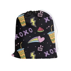 Cute-girl-things-seamless-background Drawstring Pouch (xl) by pakminggu