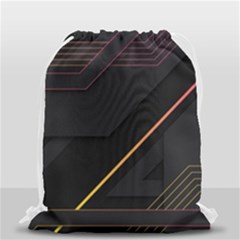 Gradient-geometric-shapes-dark-background Drawstring Bag (small) by pakminggu
