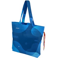 Abstract-classic-blue-background Drawstring Tote Bag by pakminggu
