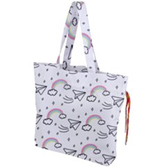 Cute-art-print-pattern Drawstring Tote Bag by pakminggu