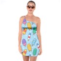 Cute-kawaii-ice-cream-seamless-pattern One Shoulder Ring Trim Bodycon Dress View1