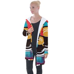 Coffee Tea Cappuccino Longline Hooded Cardigan by uniart180623