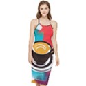 Coffee Tea Cappuccino Bodycon Cross Back Summer Dress View1