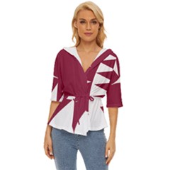Heart-love-flag-qatar Lightweight Drawstring Hooded Top by Bedest