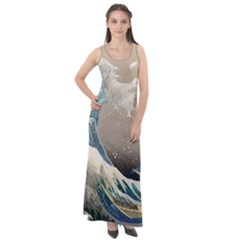 Japanese Wave Sleeveless Velour Maxi Dress by Cowasu