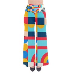 Geometric Shape Colorful Abstract Wave So Vintage Palazzo Pants by Cowasu