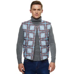 Pattern-cross-geometric-shape Men s Button Up Puffer Vest	 by Bedest