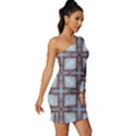 Pattern-cross-geometric-shape Long Sleeve One Shoulder Mini Dress View3