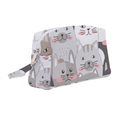 Cute Cats Seamless Pattern Wristlet Pouch Bag (medium) by pakminggu