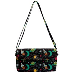 Space Seamless Pattern Removable Strap Clutch Bag by pakminggu