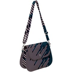 Abstract Diagonal Striped Lines Pattern Saddle Handbag by pakminggu