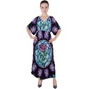 Cathedral Rosette Stained Glass Beauty And The Beast V-Neck Boho Style Maxi Dress View1