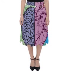 Brain-heart-balance-emotion Classic Midi Skirt by Cowasu