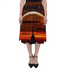 Science-fiction-digital-illustration Classic Midi Skirt by Cowasu
