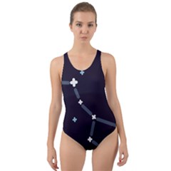 Celebrities-categories-universe-sky Cut-out Back One Piece Swimsuit by Cowasu