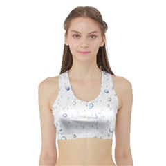 Blue Oxygen-bubbles-in-the-water Sports Bra With Border by Sarkoni