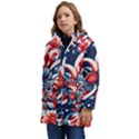 America pattern Kids  Hooded Longline Puffer Jacket View3