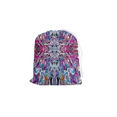Ammonite Blend Smudge  Drawstring Pouch (small) by kaleidomarblingart