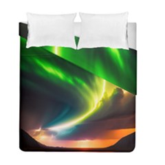 Lake Storm Neon Nature Duvet Cover Double Side (full/ Double Size) by Bangk1t