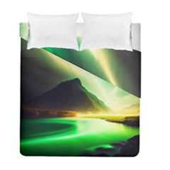 Aurora Lake Neon Colorful Duvet Cover Double Side (full/ Double Size) by Bangk1t