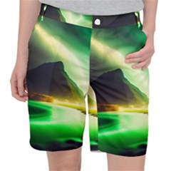 Aurora Lake Neon Colorful Women s Pocket Shorts by Bangk1t