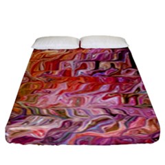 Abstract Crosscurrents Smudged Vibrance Fitted Sheet (king Size) by kaleidomarblingart