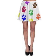 Pawprints-paw-prints-paw-animal Skater Skirt by Ravend